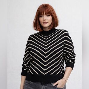 🖤Mango Striped Knit Sweater – Size XL